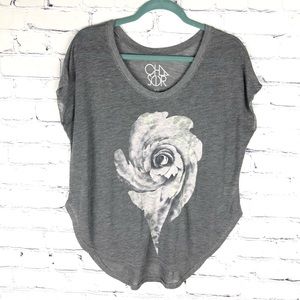 Chaser Baggy T-shirt with Rose Graphic